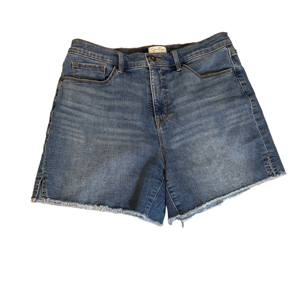 Jessica Simpson Denim Cut Off Shorts Size 6 Frayed Hem Side Slits High Wasted